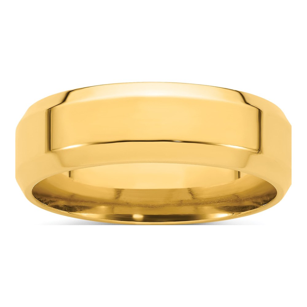 14K Yellow Gold 7mm Domed Comfort-Fit Wedding Band