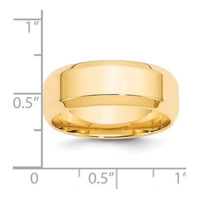 14K Yellow Gold 8mm Domed Comfort-Fit Wedding Band – view 6