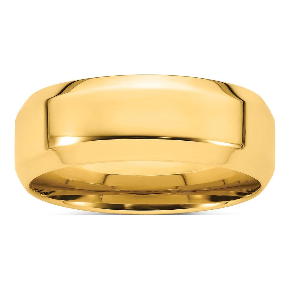 14K Yellow Gold 8mm Domed Comfort-Fit Wedding Band