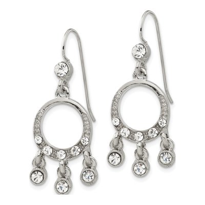 Fashion 1928 Silver-Tone Crystal Chandelier Dangle Earrings – view 2