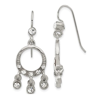 Fashion 1928 Silver-Tone Crystal Chandelier Dangle Earrings