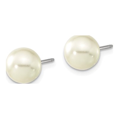 1928 Jewelry Gold-tone Imitation Pearl Stud Earrings – view 2