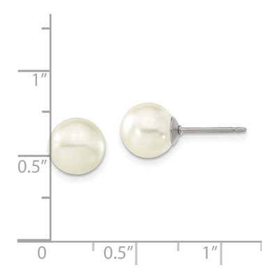 1928 Jewelry Gold-tone Imitation Pearl Stud Earrings – view 3