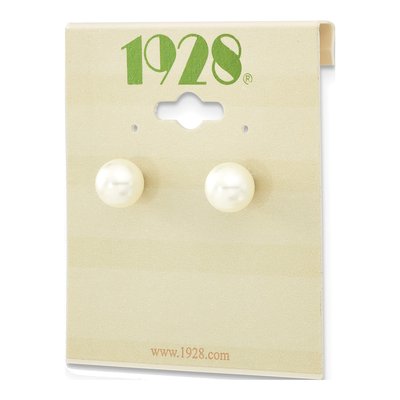 1928 Jewelry Gold-tone Imitation Pearl Stud Earrings – view 4