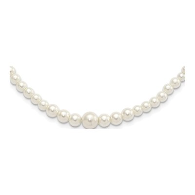 1928 Gold-Tone Graduated Simulated Pearl Necklace, 18"
