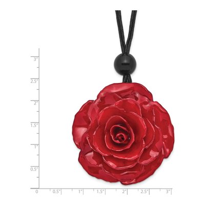 Real Red Rose Necklace on 18" Black Cord – view 6