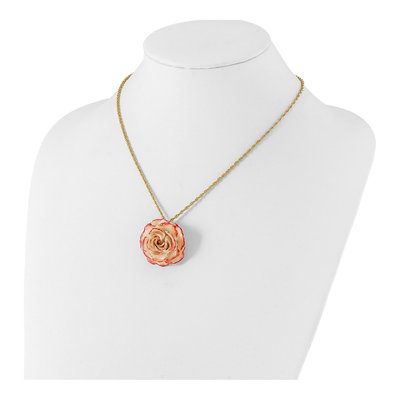 Real Rose Necklace, 20in Gold-tone Chain – view 4