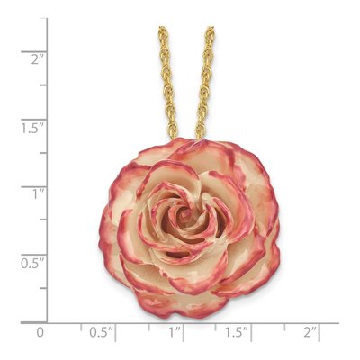 Real Rose Necklace, 20in Gold-tone Chain – view 6