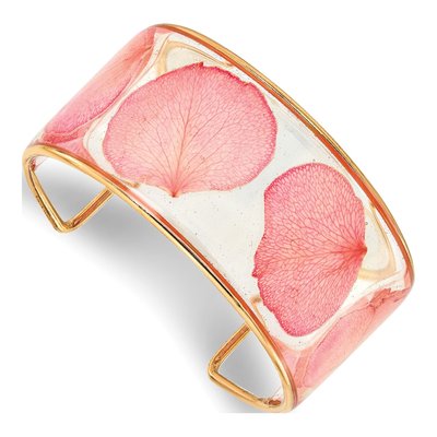 Real Rose Petal Cuff Bangle