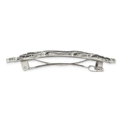 1928 Jewelry Silver-Tone Textured Hair Barrette – view 2