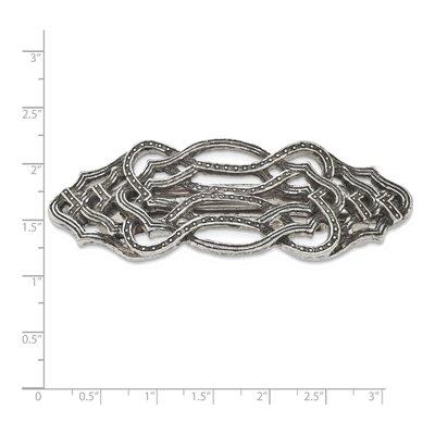 1928 Jewelry Silver-Tone Textured Hair Barrette – view 3