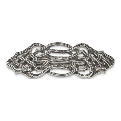 1928 Jewelry Silver-Tone Textured Hair Barrette