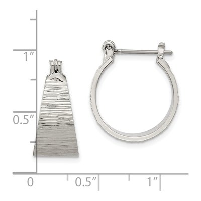 Fashion 1928 Silver-Tone Textured Small Post Hoop Earrings – view 3