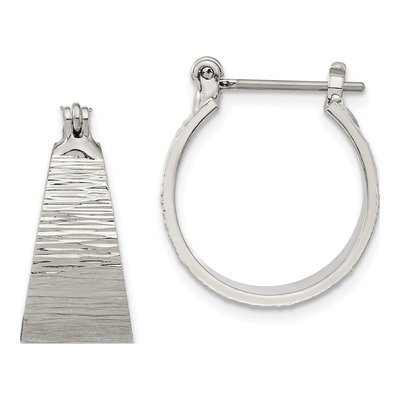 Fashion 1928 Silver-Tone Textured Small Post Hoop Earrings