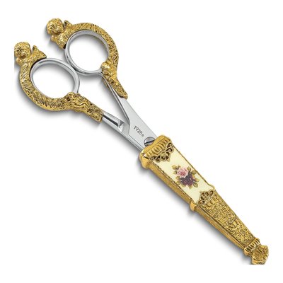 1928 Gold-tone Floral Scissors