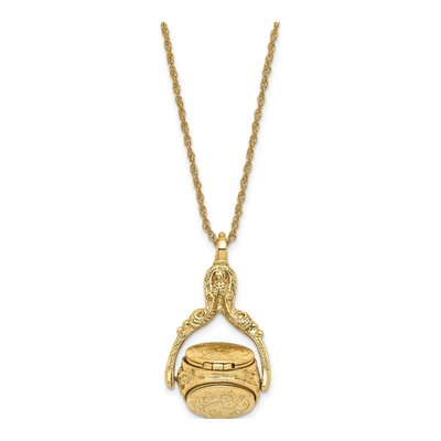 1928 Jewelry Gold-Tone Spinning Oval Locket Necklace, 30 In – view 2