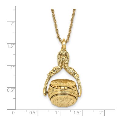1928 Jewelry Gold-Tone Spinning Oval Locket Necklace, 30 In – view 3