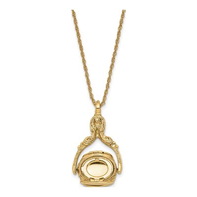 1928 Jewelry Gold-Tone Spinning Oval Locket Necklace, 30 In – view 5