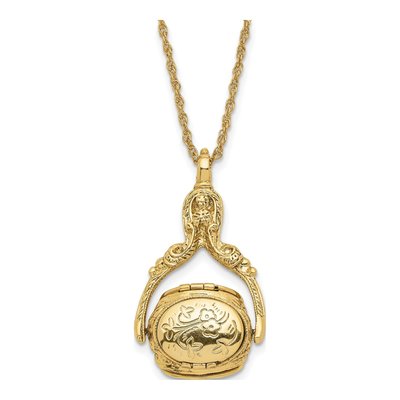 1928 Jewelry Gold-Tone Spinning Oval Locket Necklace, 30 In – view 6