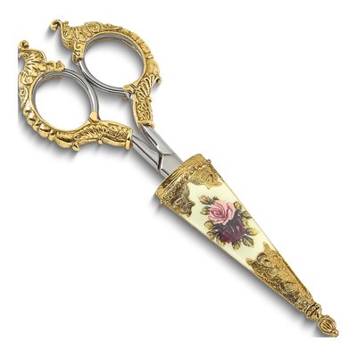 1928 Gold-tone Floral Manor House Scissors