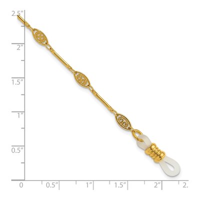1928 Gold-Tone Filigree Eyeglass Holder Chain – view 3