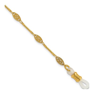 1928 Gold-Tone Filigree Eyeglass Holder Chain