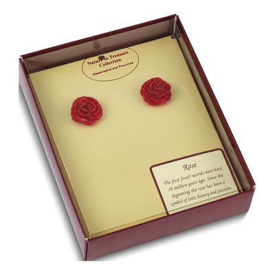 Real Rose Silver-tone Post Earrings – view 4