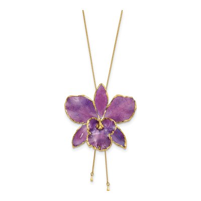 Purple Cattleya Orchid Necklace – view 2