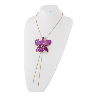 Purple Cattleya Orchid Necklace – view 4