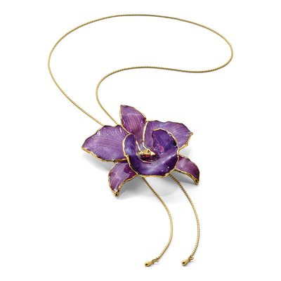 Purple Cattleya Orchid Necklace – view 7