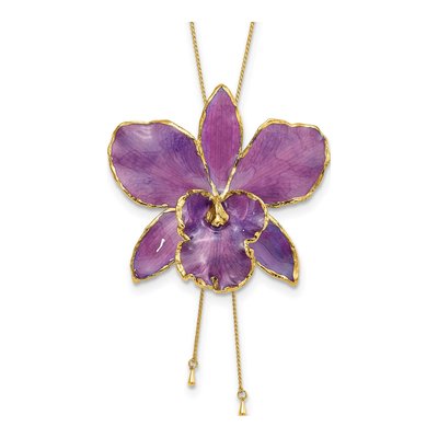 Purple Cattleya Orchid Necklace