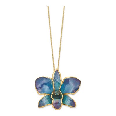 24K Gold-Trim Real Orchid 20" Necklace – view 2