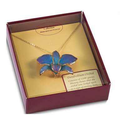 24K Gold-Trim Real Orchid 20" Necklace – view 5