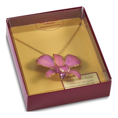 24K Gold-Trim Lavender Orchid 20" Necklace – view 5