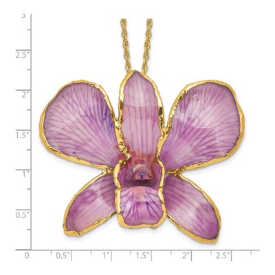 24K Gold-Trim Lavender Orchid 20" Necklace – view 6
