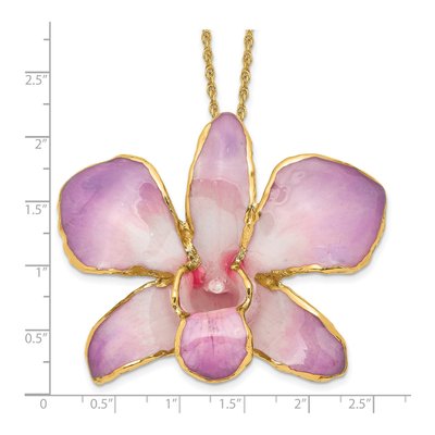 Real Dendrobium Orchid 24K Gold-trim Necklace, 20" – view 6