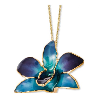 Real Orchid 24K Gold-Trim 20" Necklace