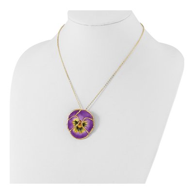 Real Pansy 20" Gold-tone Necklace – view 4