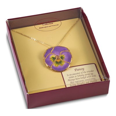 Real Pansy 20" Gold-tone Necklace – view 5
