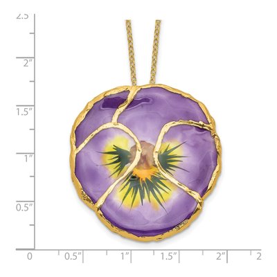 Real Pansy 20" Gold-tone Necklace – view 6