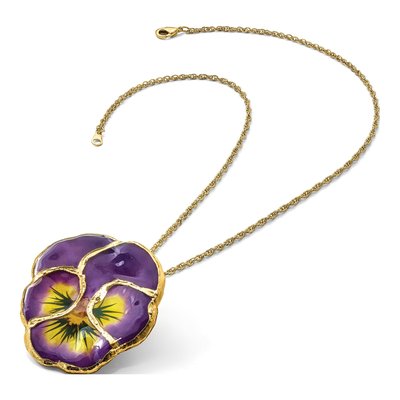 Real Pansy 20" Gold-tone Necklace – view 7