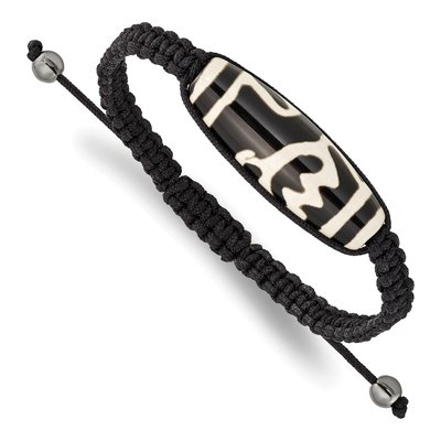Tibet Eye Agate & Hematite Bead Bracelet, Adjustable