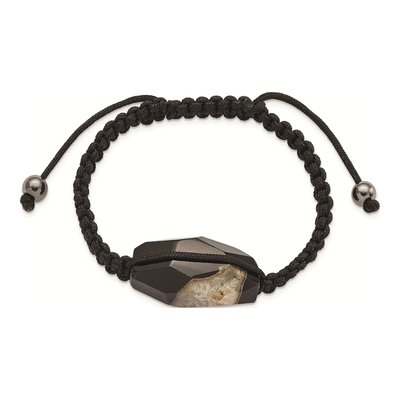 Milky Crystal Agate & Hematite Bead Bracelet – view 2