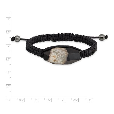 Milky Crystal Agate & Hematite Bead Bracelet – view 3