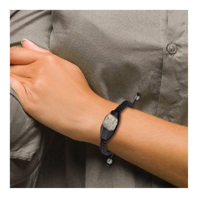 Milky Crystal Agate & Hematite Bead Bracelet – view 4