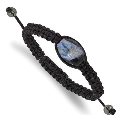 Blue Agate & Hematite Bead Bracelet, Adjustable