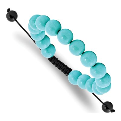 Turquoise & Black Cord Adjustable Bracelet