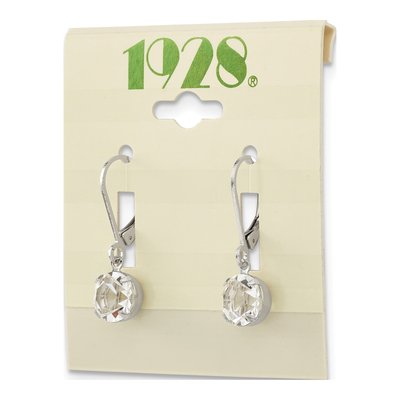 1928 Jewelry Silver-tone Crystal Dangle Earrings – view 4