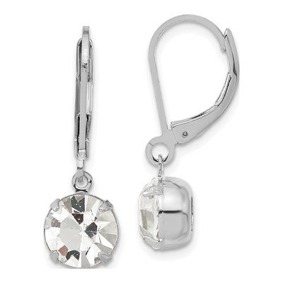 1928 Jewelry Silver-tone Crystal Dangle Earrings