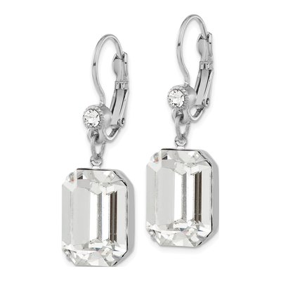 1928 Jewelry Silver-tone Crystal Leverback Earrings – view 2